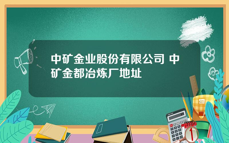 中矿金业股份有限公司 中矿金都冶炼厂地址